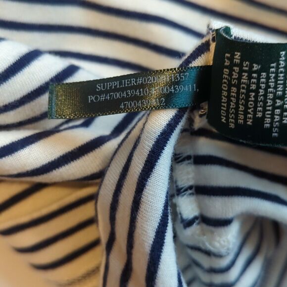 Lauren Ralph Lauren Top Shirt Womens XL Striped Elbow Patches Zipper Preppy - Picture 9 of 9